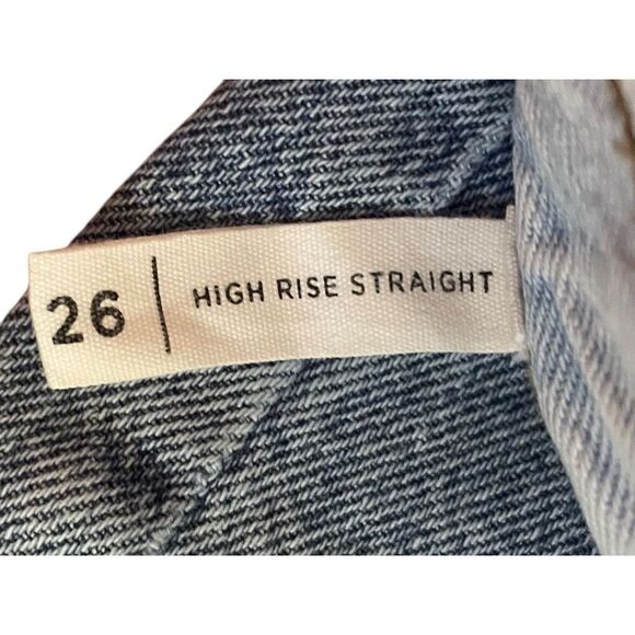 Pacsun Women's Mom Jeans Sz.26 Two Tone Cut and Sew Frayed High Rise Tapered - Picture 6 of 11